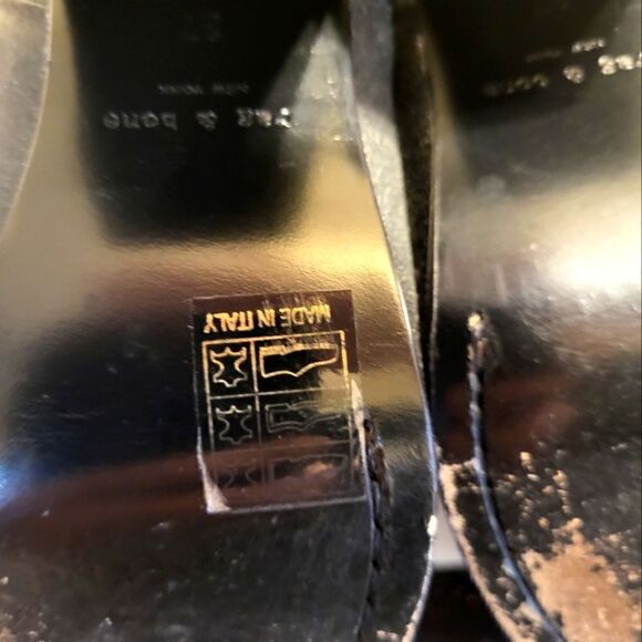 Rag & Bone Margot Black Distressed Leather Side Zip Ankle Boots sz.7/37 Ret.$495 - Picture 12 of 13